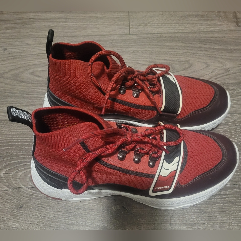 Coach Hogh top Red Sneaker size 8.5
